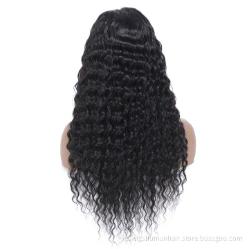 China Factory Wig Vendor Cheap Price Brazilian Human Hair Deep Loose Wave Lace Front Closure Wig For Women Loose Deep Curly Wig